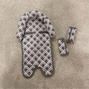 Infant Head Support Cushion + Shoulder Strap Pads for Car seat, Baby chair, etc